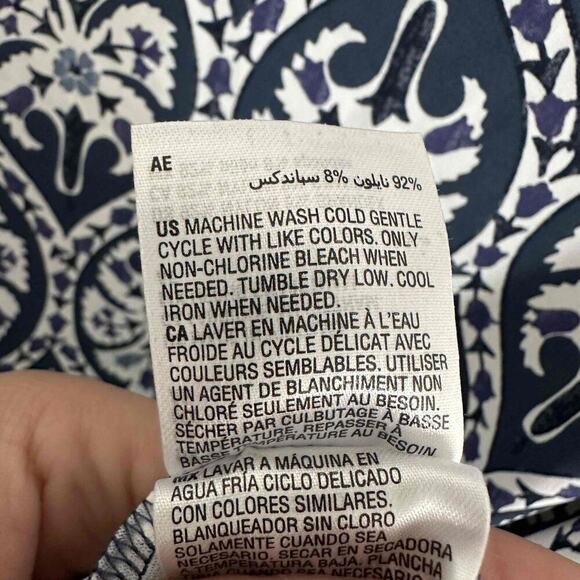 Charter Club Womens Navy White Sleeveless Printed Round Neck Swim Dress XL NWT - Picture 8 of 9